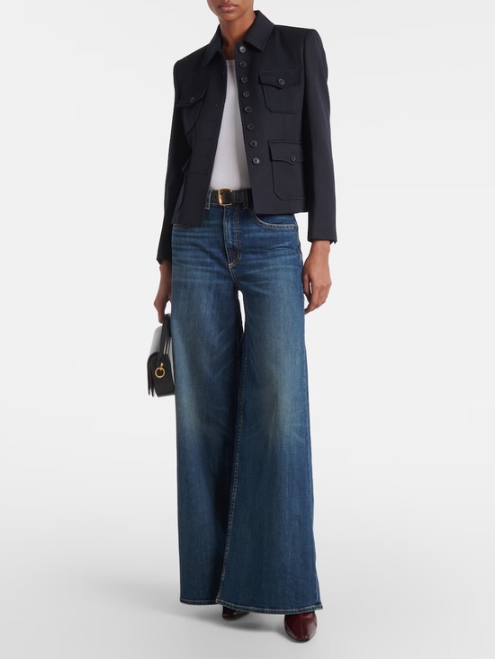 Nili Lotan Denim - Nili Lotan Rolland Wide Leg High-Rise Women's Jeans Simon Wash